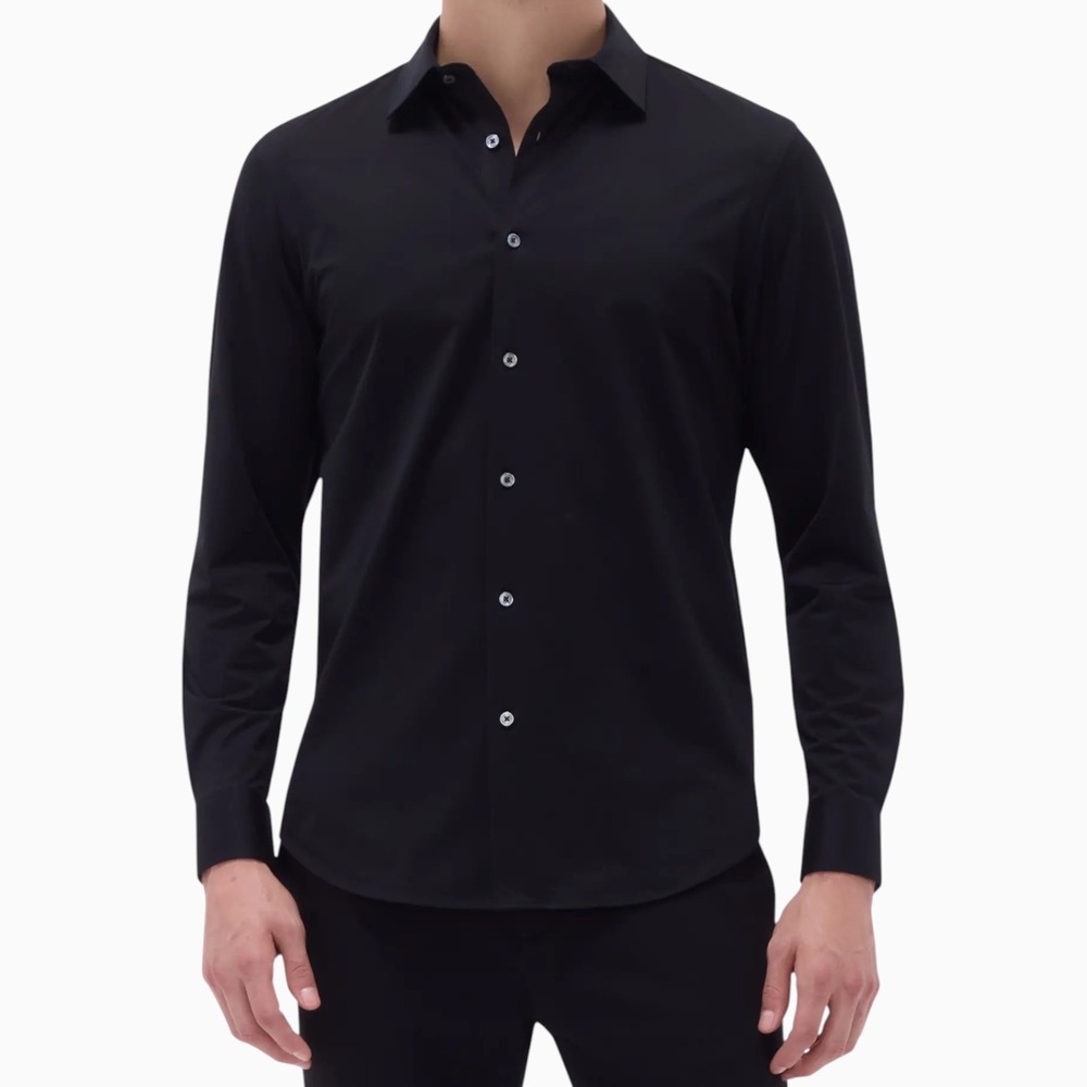 Bugatchi Solid Black Button-Up Shirt 3XL EUC OoohCotton Designer $199 Retail